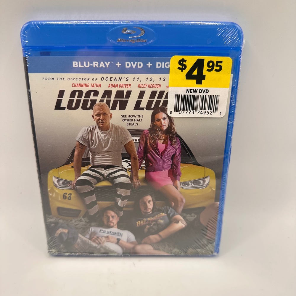 Logan Lucky Blu-ray DVD Digital Channing Tatum Adam Driver Daniel Craig New